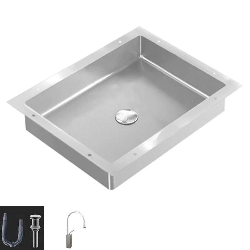 Modern Bathroom Sink Metal Rectangular Drop-in Bathroom Sink with Pop-Up Drain -Bathlova