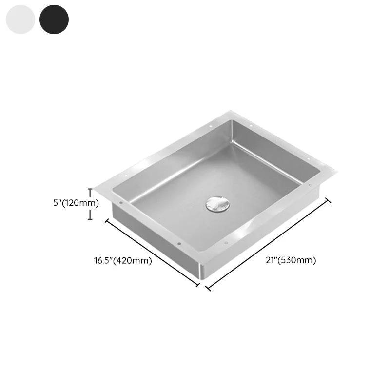 Modern Bathroom Sink Metal Rectangular Undermount Bathroom Sink with Pop-Up Drain -Bathlova