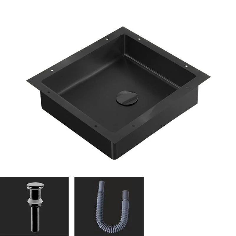 Modern Bathroom Sink Metal Rectangular Undermount Bathroom Sink with Pop-Up Drain -Bathlova