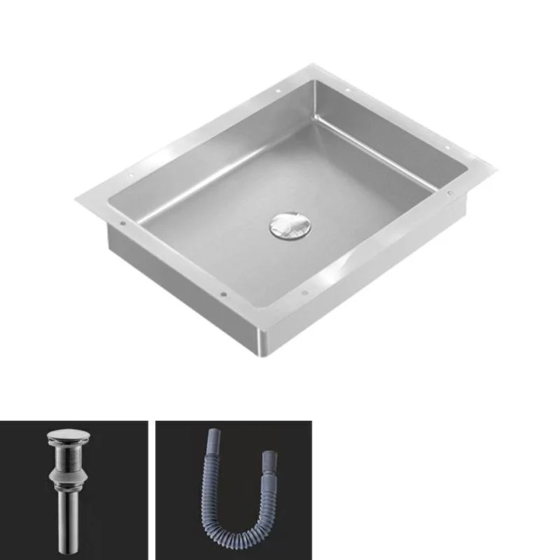 Modern Bathroom Sink Metal Rectangular Undermount Bathroom Sink with Pop-Up Drain -Bathlova