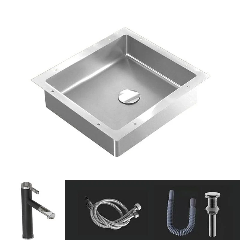 Modern Bathroom Sink Metal Rectangular Undermount Bathroom Sink with Pop-Up Drain -Bathlova