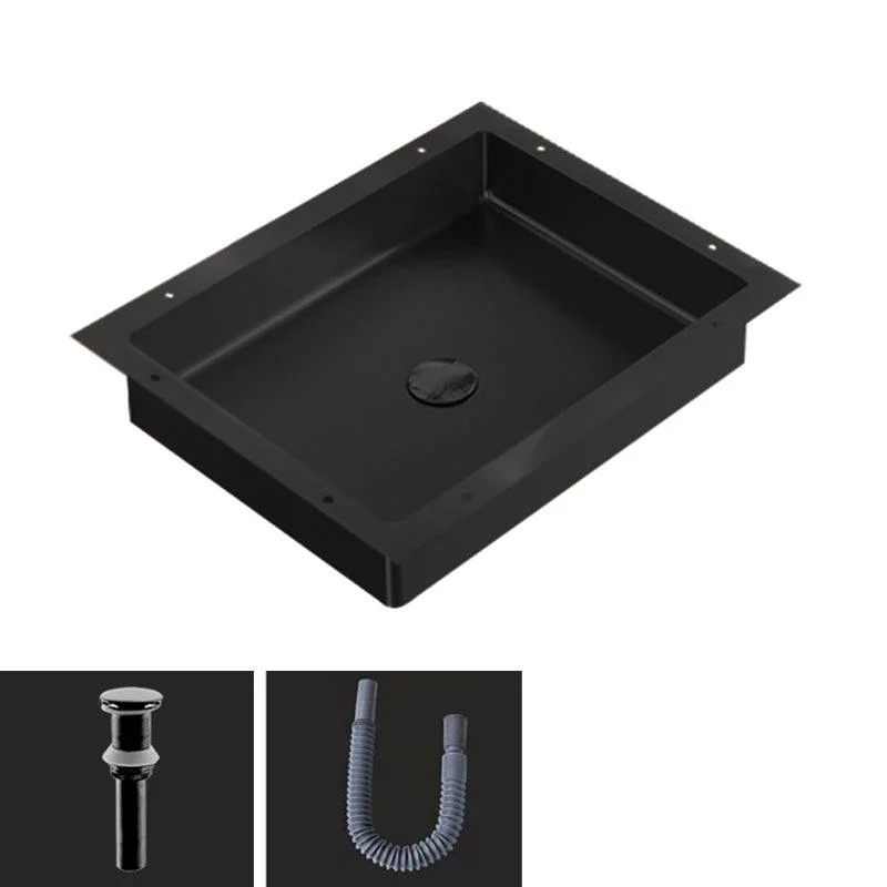 Modern Bathroom Sink Metal Rectangular Undermount Bathroom Sink with Pop-Up Drain -Bathlova