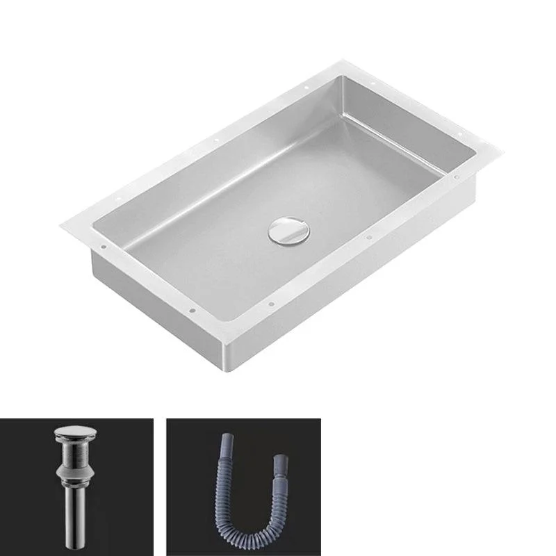 Modern Bathroom Sink Metal Rectangular Undermount Bathroom Sink with Pop-Up Drain -Bathlova