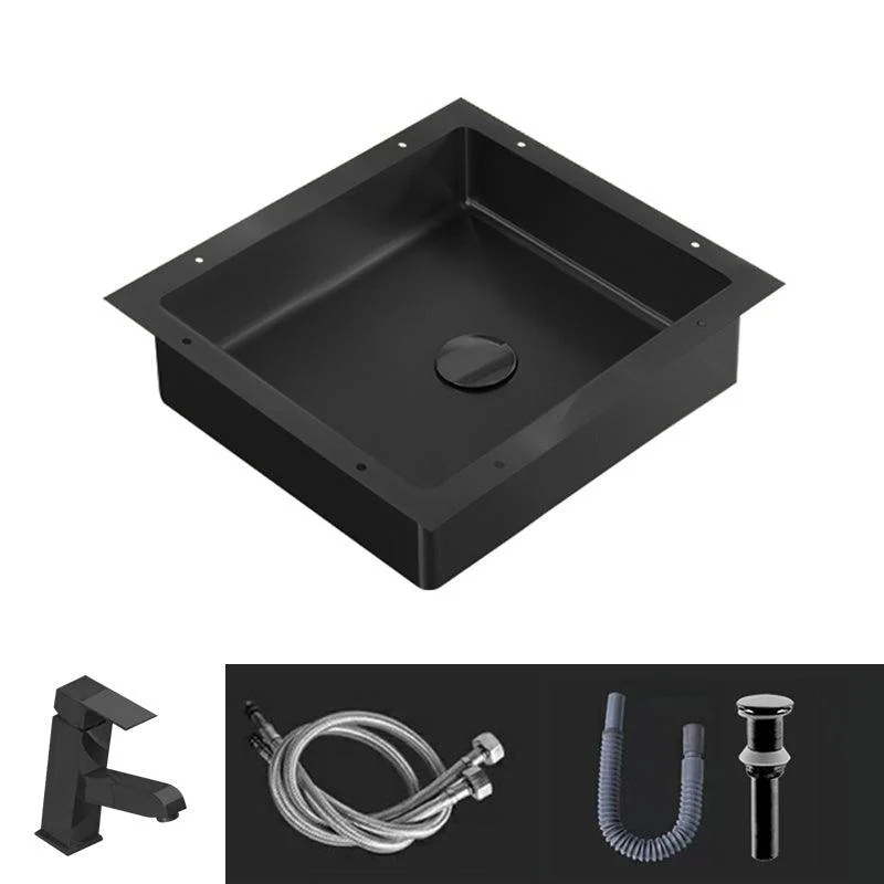 Modern Bathroom Sink Metal Rectangular Undermount Bathroom Sink with Pop-Up Drain -Bathlova