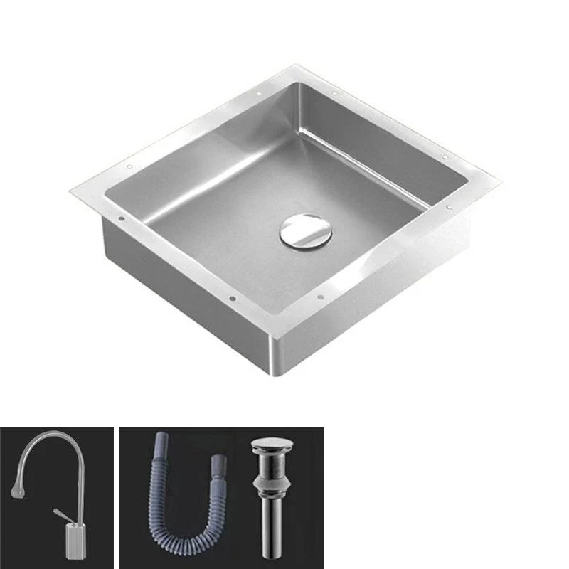 Modern Bathroom Sink Metal Rectangular Undermount Bathroom Sink with Pop-Up Drain -Bathlova