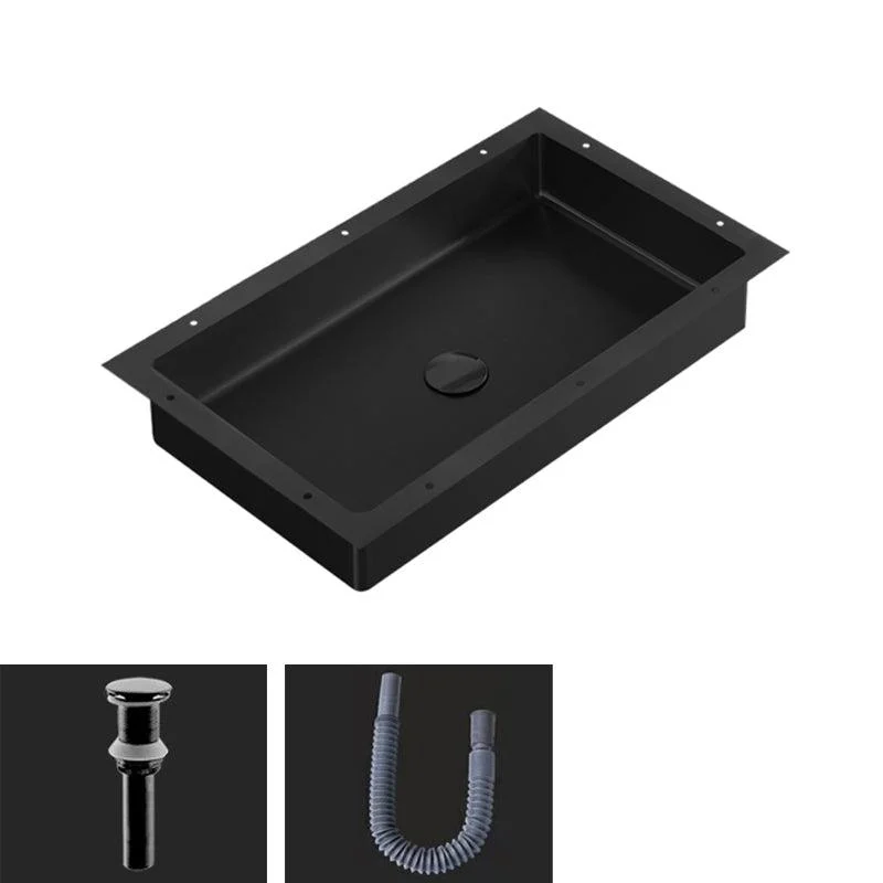 Modern Bathroom Sink Metal Rectangular Undermount Bathroom Sink with Pop-Up Drain -Bathlova