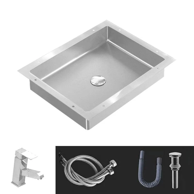 Modern Bathroom Sink Metal Rectangular Undermount Bathroom Sink with Pop-Up Drain -Bathlova