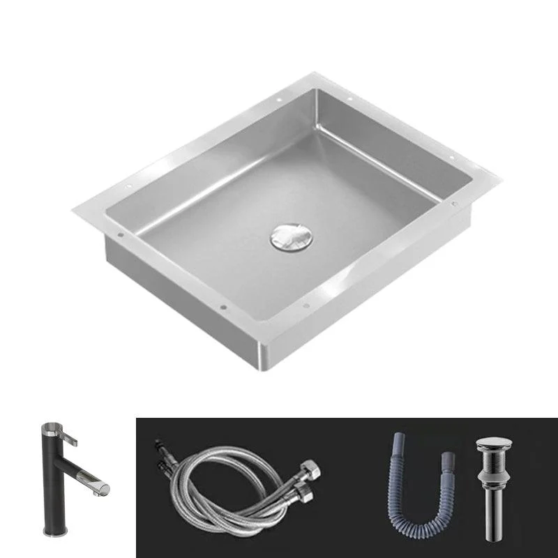 Modern Bathroom Sink Metal Rectangular Undermount Bathroom Sink with Pop-Up Drain -Bathlova