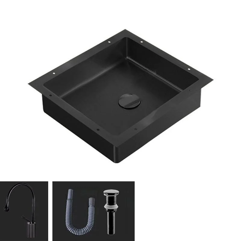 Modern Bathroom Sink Metal Rectangular Undermount Bathroom Sink with Pop-Up Drain -Bathlova