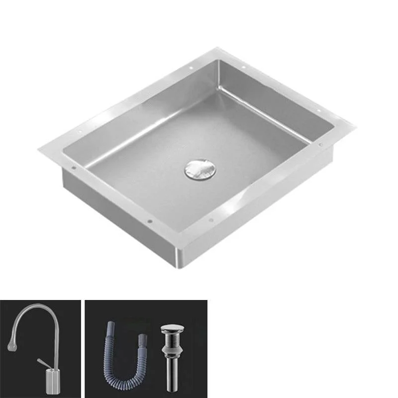 Modern Bathroom Sink Metal Rectangular Undermount Bathroom Sink with Pop-Up Drain -Bathlova