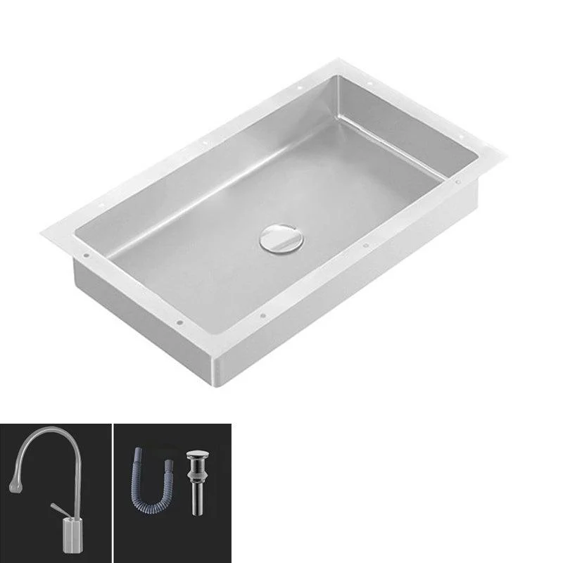 Modern Bathroom Sink Metal Rectangular Undermount Bathroom Sink with Pop-Up Drain -Bathlova