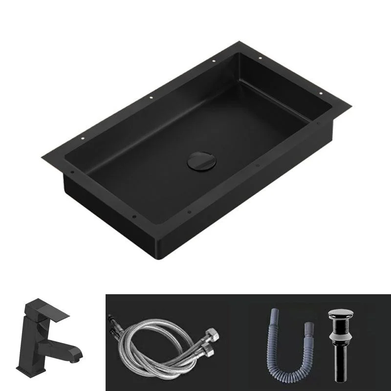 Modern Bathroom Sink Metal Rectangular Undermount Bathroom Sink with Pop-Up Drain -Bathlova