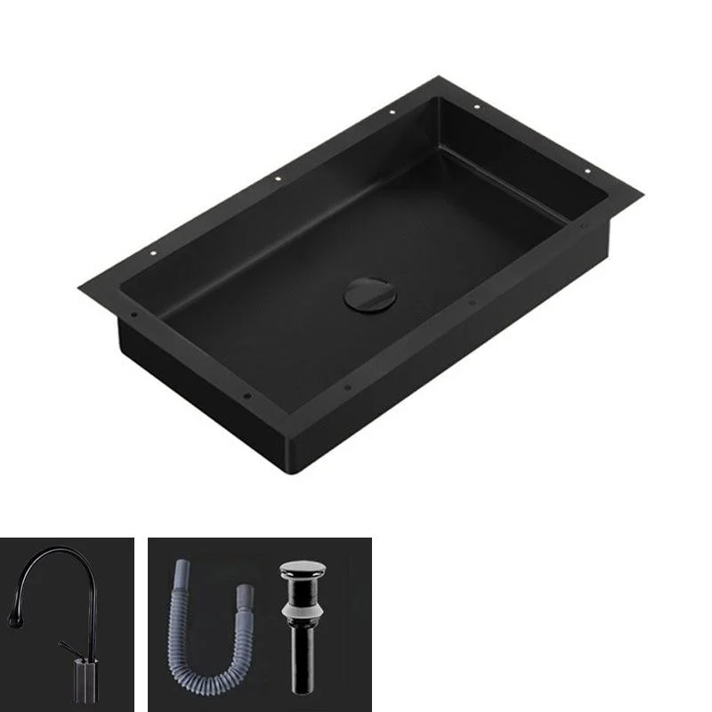 Modern Bathroom Sink Metal Rectangular Undermount Bathroom Sink with Pop-Up Drain -Bathlova