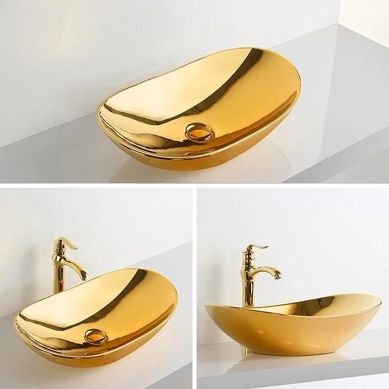 Modern Bathroom Sink Metal Rectangular with Pop-Up Drain and Tap Vessel Bathroom Sink -Bathlova