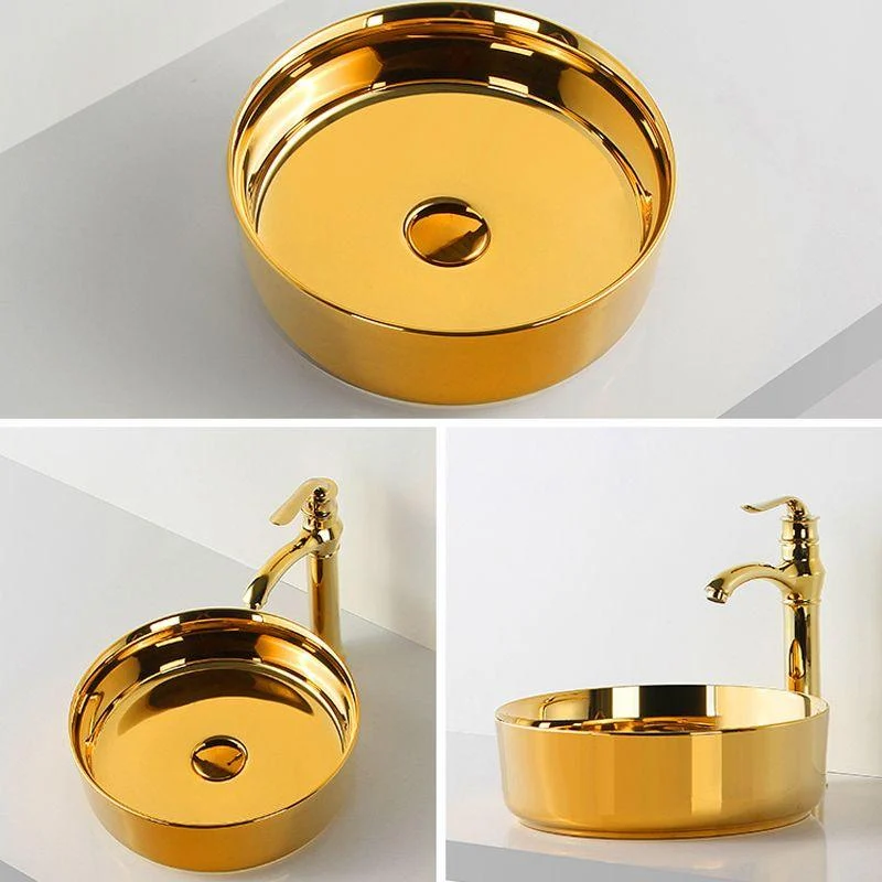 Modern Bathroom Sink Metal Rectangular with Pop-Up Drain and Tap Vessel Bathroom Sink -Bathlova