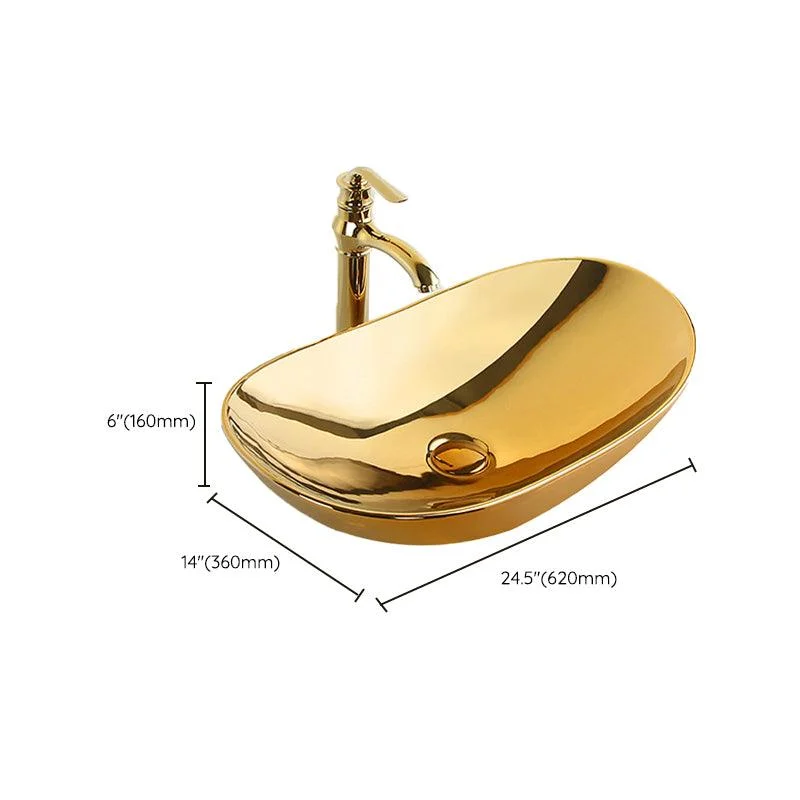 Modern Bathroom Sink Metal Rectangular with Pop-Up Drain and Tap Vessel Bathroom Sink -Bathlova