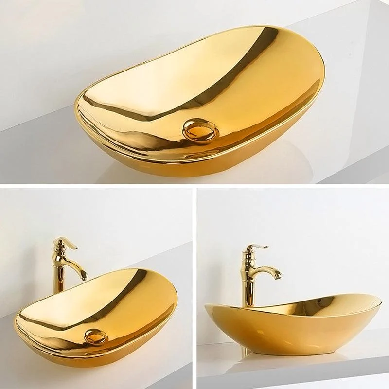 Modern Bathroom Sink Metal Rectangular with Pop-Up Drain and Tap Vessel Bathroom Sink -Bathlova