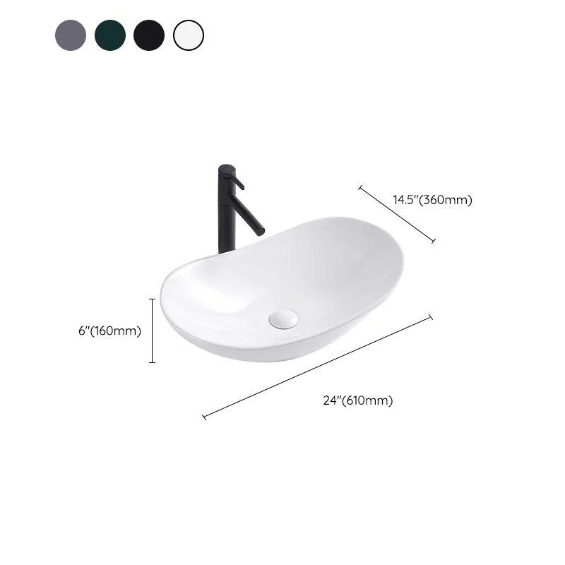 Modern Bathroom Sink Oval Bathroom Sink Overflow with Basin and Tap -Bathlova