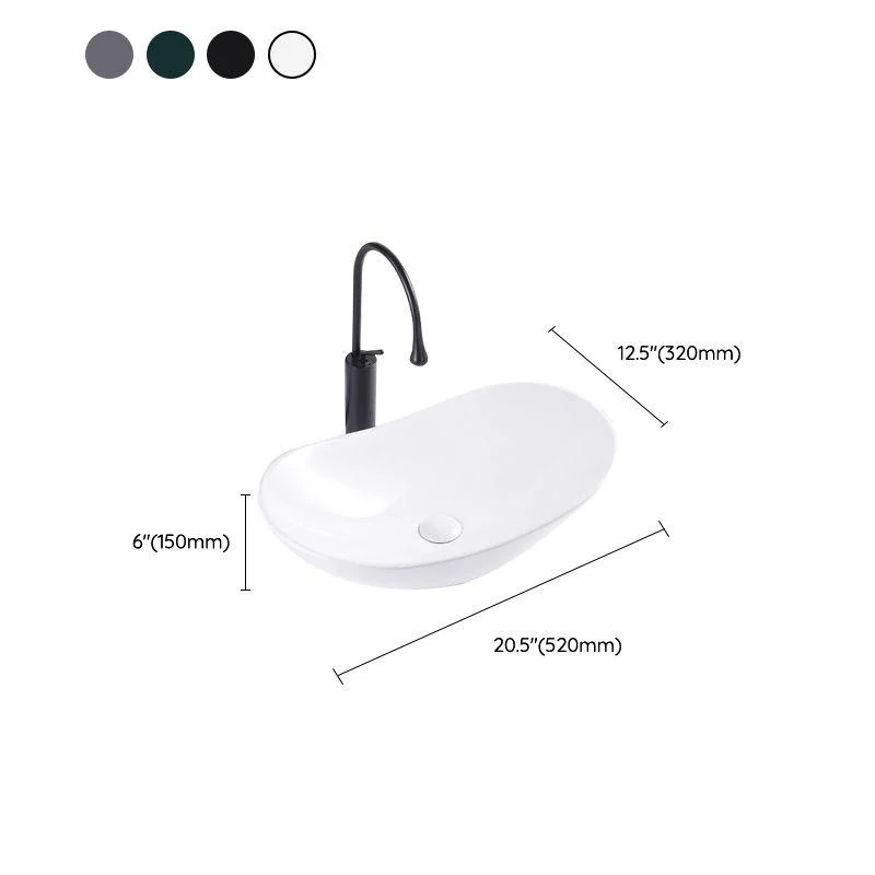 Modern Bathroom Sink Oval Bathroom Sink Overflow with Basin and Tap -Bathlova