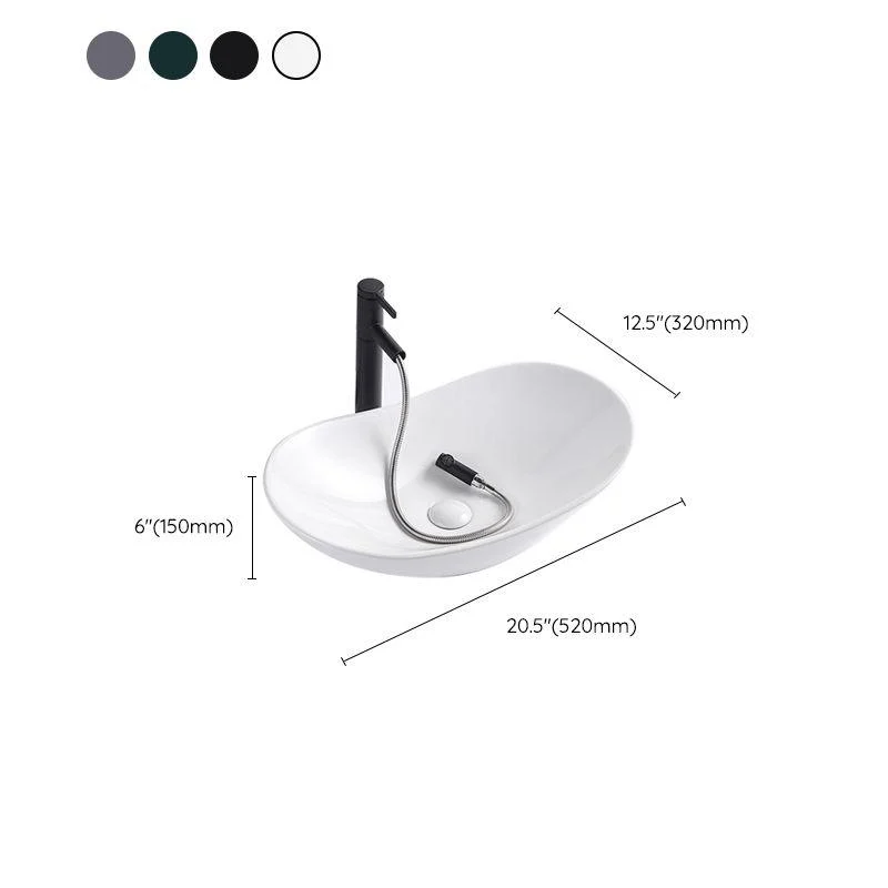 Modern Bathroom Sink Oval Bathroom Sink Overflow with Basin and Tap -Bathlova