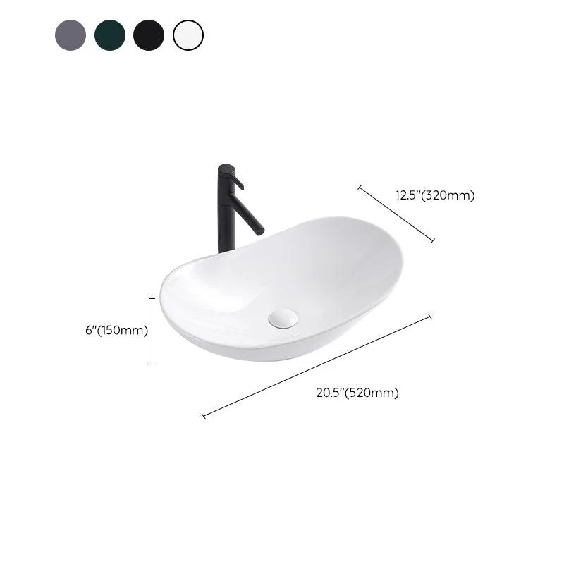 Modern Bathroom Sink Oval Bathroom Sink Overflow with Basin and Tap -Bathlova