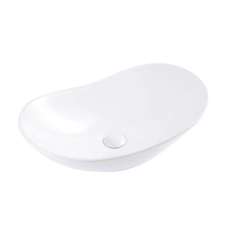 Modern Bathroom Sink Oval Bathroom Sink Overflow with Basin and Tap -Bathlova