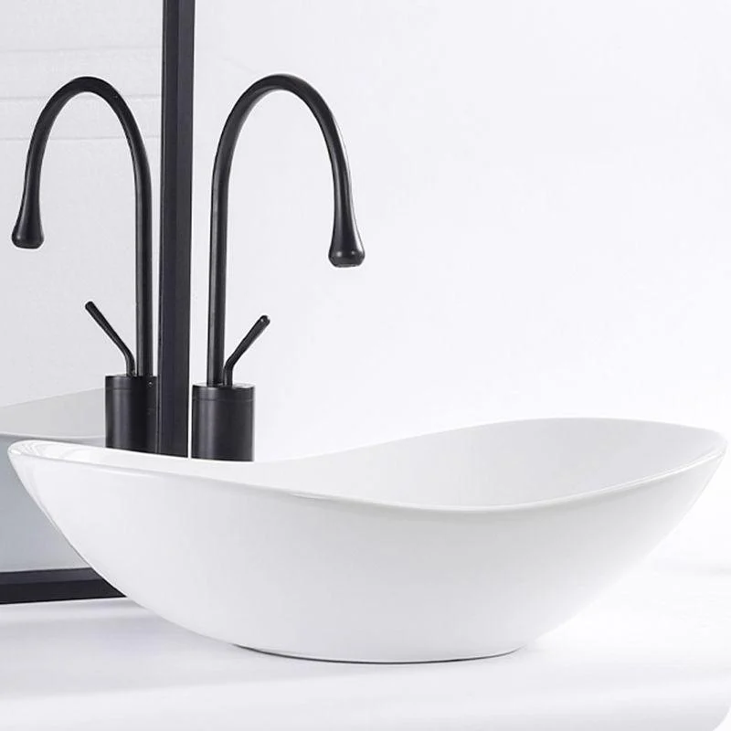 Modern Bathroom Sink Oval Bathroom Sink Overflow with Basin and Tap -Bathlova