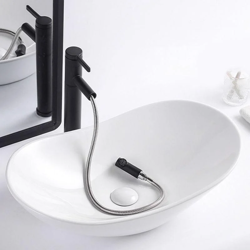 Modern Bathroom Sink Oval Bathroom Sink Overflow with Basin and Tap -Bathlova