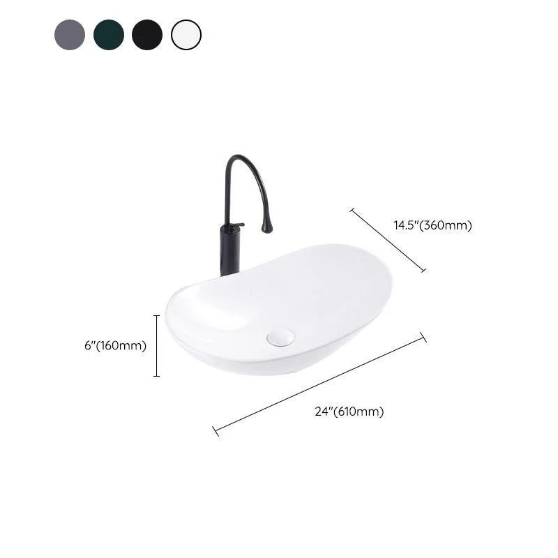 Modern Bathroom Sink Oval Bathroom Sink Overflow with Basin and Tap -Bathlova