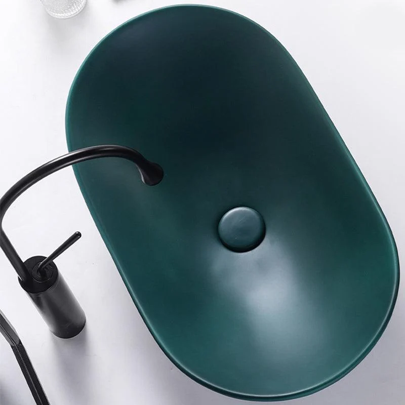 Modern Bathroom Sink Oval Bathroom Sink Overflow with Basin and Tap -Bathlova