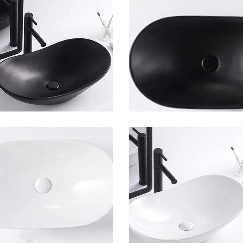 Modern Bathroom Sink Oval Bathroom Sink Overflow with Basin and Tap -Bathlova