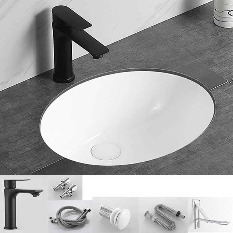 Modern Bathroom Sink Pop-Up Drain Overflow Hole Vessel Sink with Tap -Bathlova