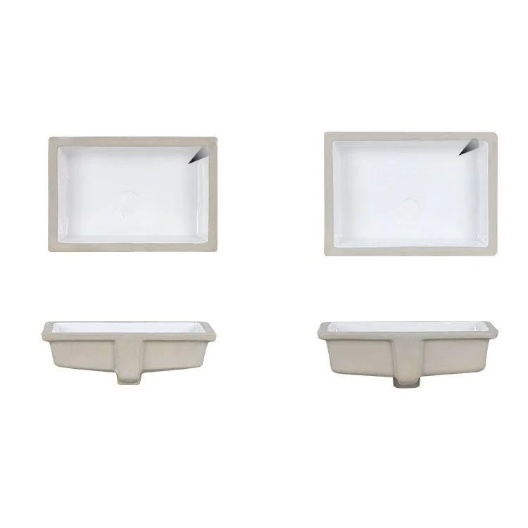 Modern Bathroom Sink Pop-Up Drain Porcelain Rectangular Vessel Bathroom Sink -Bathlova