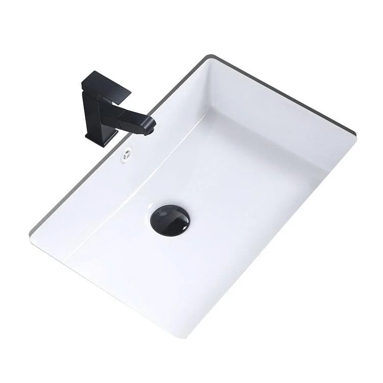 Modern Bathroom Sink Pop-Up Drain Porcelain Rectangular Vessel Bathroom Sink -Bathlova