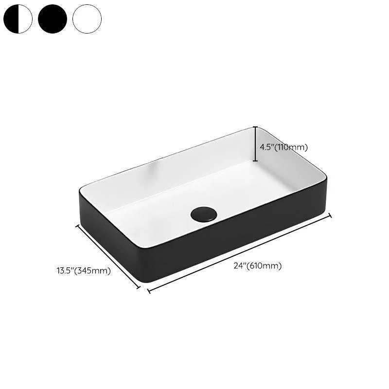 Modern Bathroom Sink Pop-Up Drain Porcelain Round Vessel Lavatory Sink -Bathlova