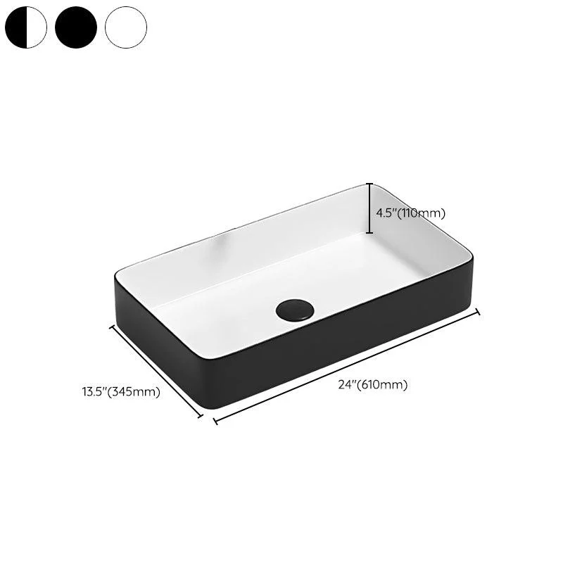 Modern Bathroom Sink Pop-Up Drain Porcelain Round Vessel Lavatory Sink -Bathlova