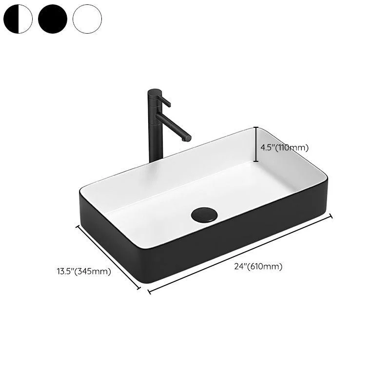 Modern Bathroom Sink Pop-Up Drain Porcelain Round Vessel Lavatory Sink -Bathlova