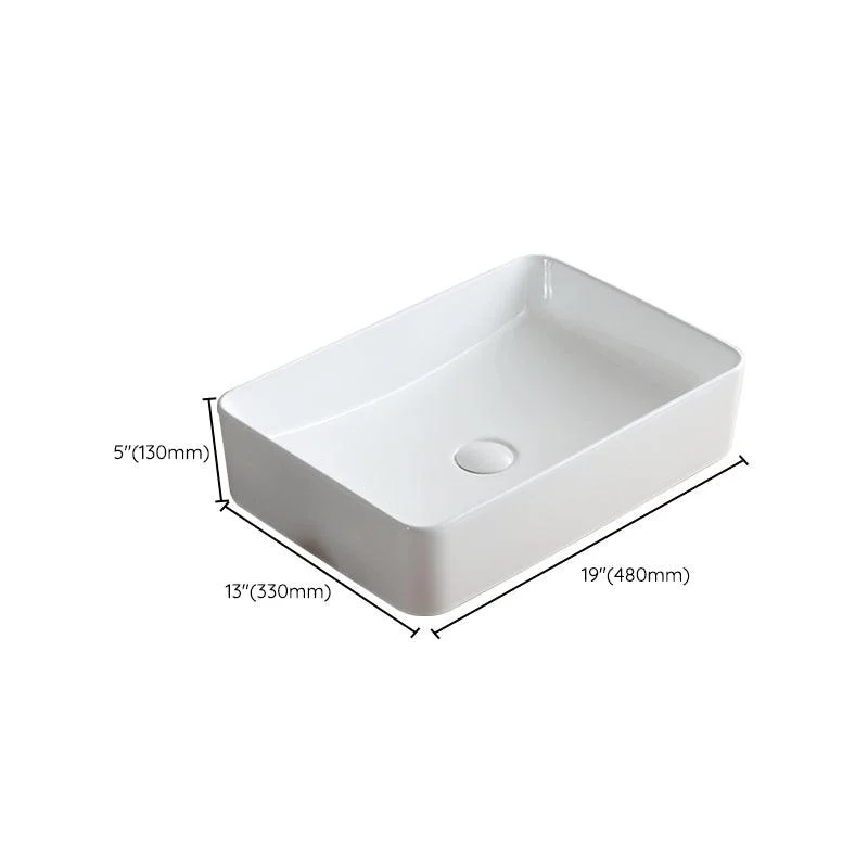 Modern Bathroom Sink Pop-Up Drain Porcelain Round Vessel Sink -Bathlova