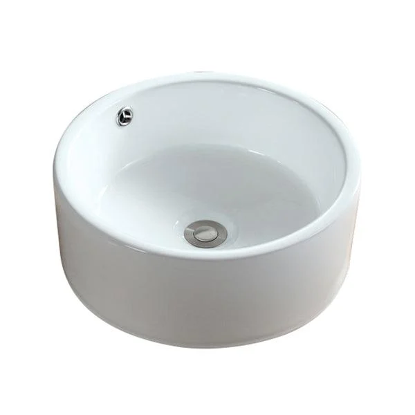 Modern Bathroom Sink Pop-Up Drain Porcelain Round Vessel Sink -Bathlova