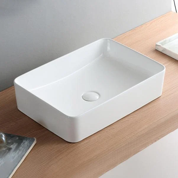 Modern Bathroom Sink Pop-Up Drain Porcelain Round Vessel Sink -Bathlova