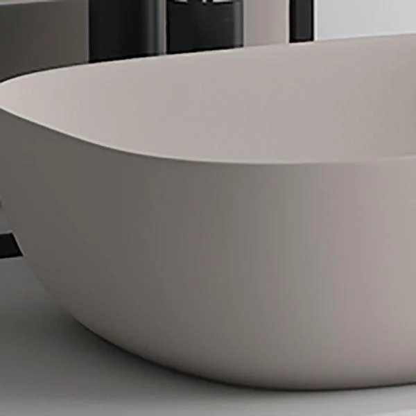 Modern Bathroom Sink Pop-Up Drain Porcelain Solid Color Oval-Shape Vessel -Bathlova