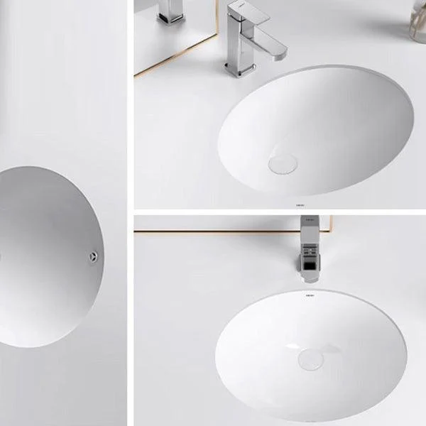 Modern Bathroom Sink Pop-Up Drain Porcelain Solid Color Oval-Shape Vessel Lavatory Sink -Bathlova