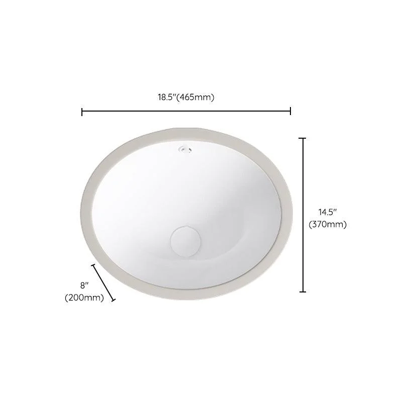 Modern Bathroom Sink Pop-Up Drain Porcelain Solid Color Oval-Shape Vessel Lavatory Sink -Bathlova