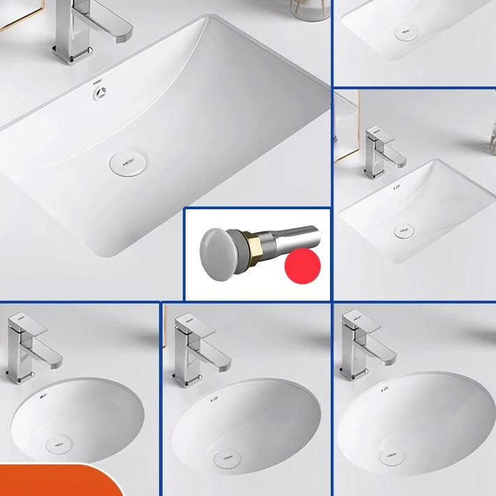 Modern Bathroom Sink Pop-Up Drain Porcelain Solid Color Oval-Shape Vessel Lavatory Sink -Bathlova