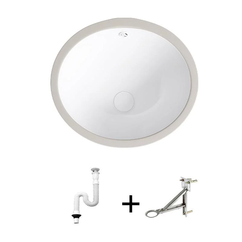 Modern Bathroom Sink Pop-Up Drain Porcelain Solid Color Oval-Shape Vessel Lavatory Sink -Bathlova