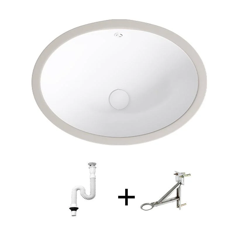 Modern Bathroom Sink Pop-Up Drain Porcelain Solid Color Oval-Shape Vessel Lavatory Sink -Bathlova