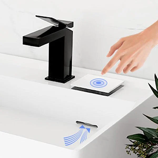 Modern Bathroom Sink Pop-Up Drain Porcelain Solid Color Rectangular Vessel -Bathlova