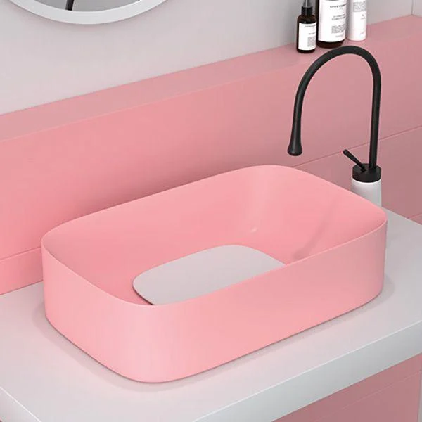 Modern Bathroom Sink Pop-Up Drain Porcelain Solid Color Sink (Tap Not Included) -Bathlova