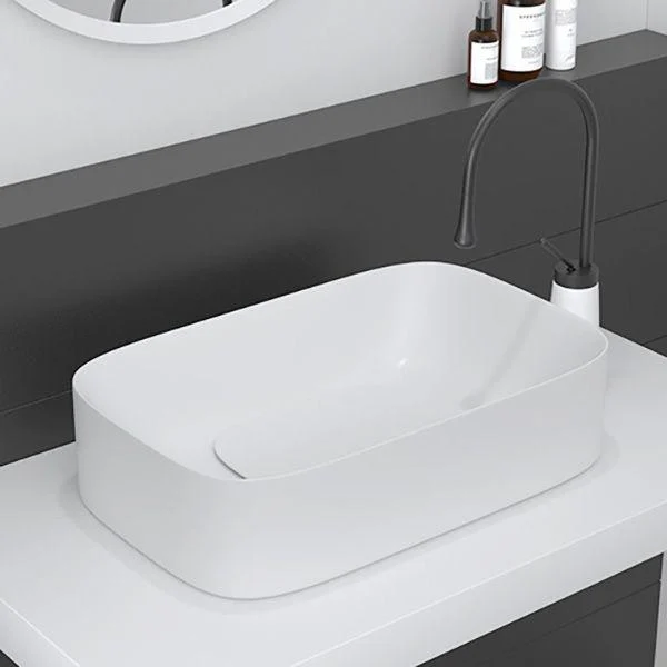 Modern Bathroom Sink Pop-Up Drain Porcelain Solid Color Sink (Tap Not Included) -Bathlova