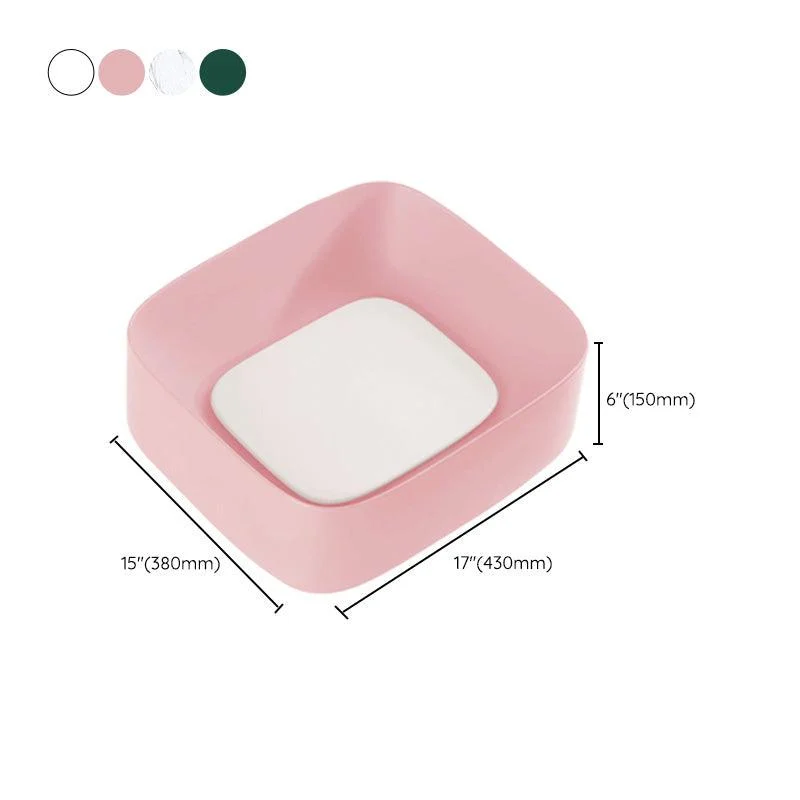 Modern Bathroom Sink Pop-Up Drain Porcelain Solid Color Sink (Tap Not Included) -Bathlova